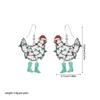 European Style Acrylic Christmas Rooster Earrings with Hat