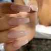 Adesivos de Arte para Unhas Nude Estilo Ballet Degradê - 24 Peças Longas e Usáveis