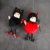 Yousheng Halloween Hanging Plush Witch Doll with Lanyard, Cute Furry Pom Pom Ball Doll Ornament for Doors Windows Trees Halloween Party