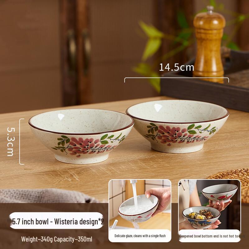 Yilan Vintage Chinese Style Ceramic Rice Bowls