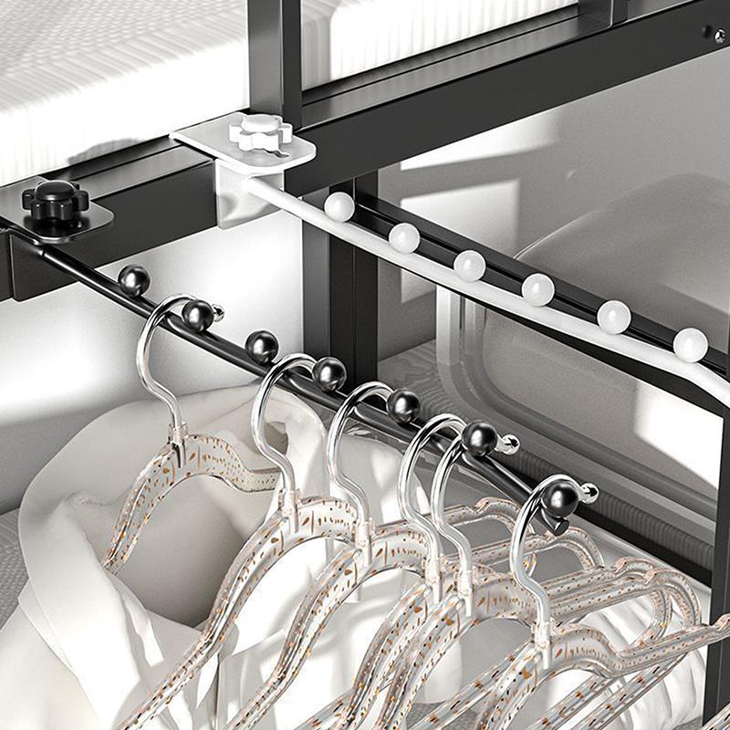 Wall Mount Clothes Hanger Dormitory Bedside Clothes Drying Rack Window Space Saving Closet Organizer For Bedroom Clothing Stores