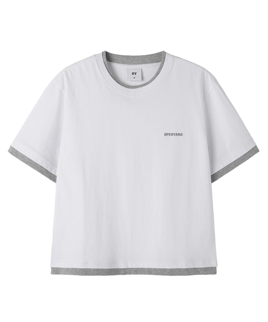 Opeunyadeu(Owai) Layered Basic Crop Tee - White
