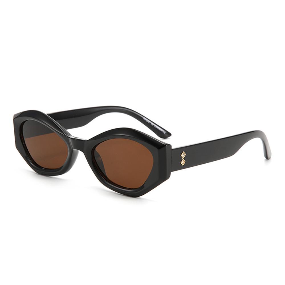 New Retro Polygonal Cat Eye Sunglasses Women Men Luxury Diamond Studded Glasses Legs Female Versatile Beach Vacation Eyewear UV
