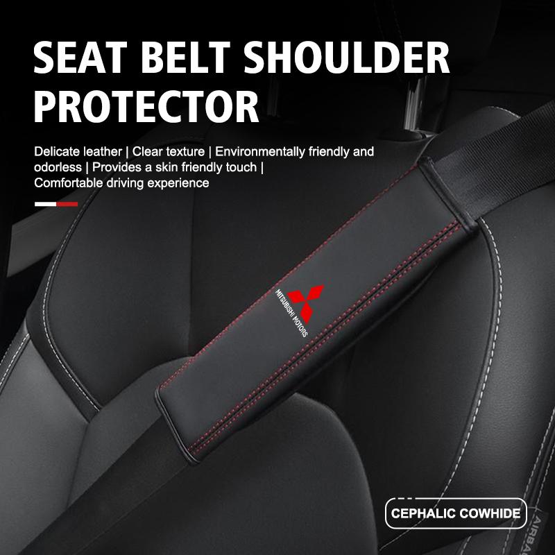 Car Seat Belt Cover Shoulder Strap Protector Pad Accessories For Mitsubishi Outlander Lancer L200 ASX Pajero Grandis Eclipse