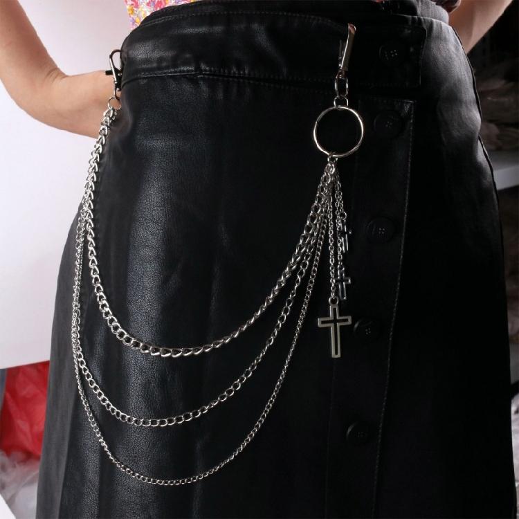 Long Metal Waist Chain Gothicism Waist Belt Punk Hook Trousers Pant Waist Link for Fashion Enthusiasts