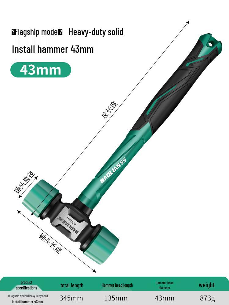 Obkladačské kladivo s gumovou hlavou a pevnou plastovou hlavou