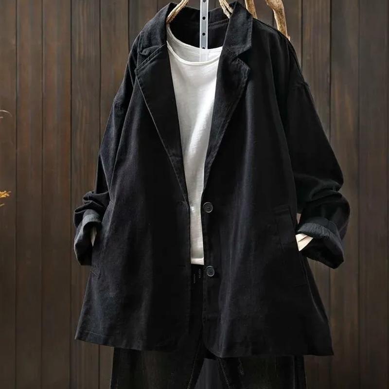 Coat for Women Cotton Autumn Winter Thickened Casual Oversize Outerwear Loose-Fit Jacket
