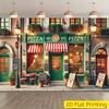 2D flaches Banner, 1 Stück. 8x6 Fuß Vintage Pizzeria Polyester Foto Hintergrundtuch - yzb