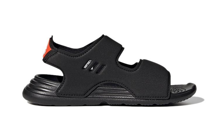 Adidas Swim Sandal Synthetic Leather Children's Sandals Black Orange Children Aged 3 7 Years Old FY8936