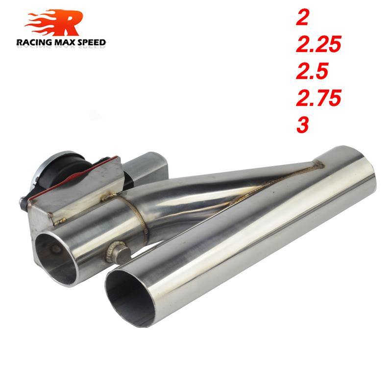 2 2.25 2.5 2.75 3 Inch Stainless Steel Y Pipe Electric Exhaust Cutout Downpipe – Exhaust Bypass Valve with Switch Button