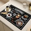 1Pcs Creative Pattern Printed Coffee Machine Mat Kitchen Counter Quick Water Absorption Utensil Drying Mat Desktop Drainage Mat