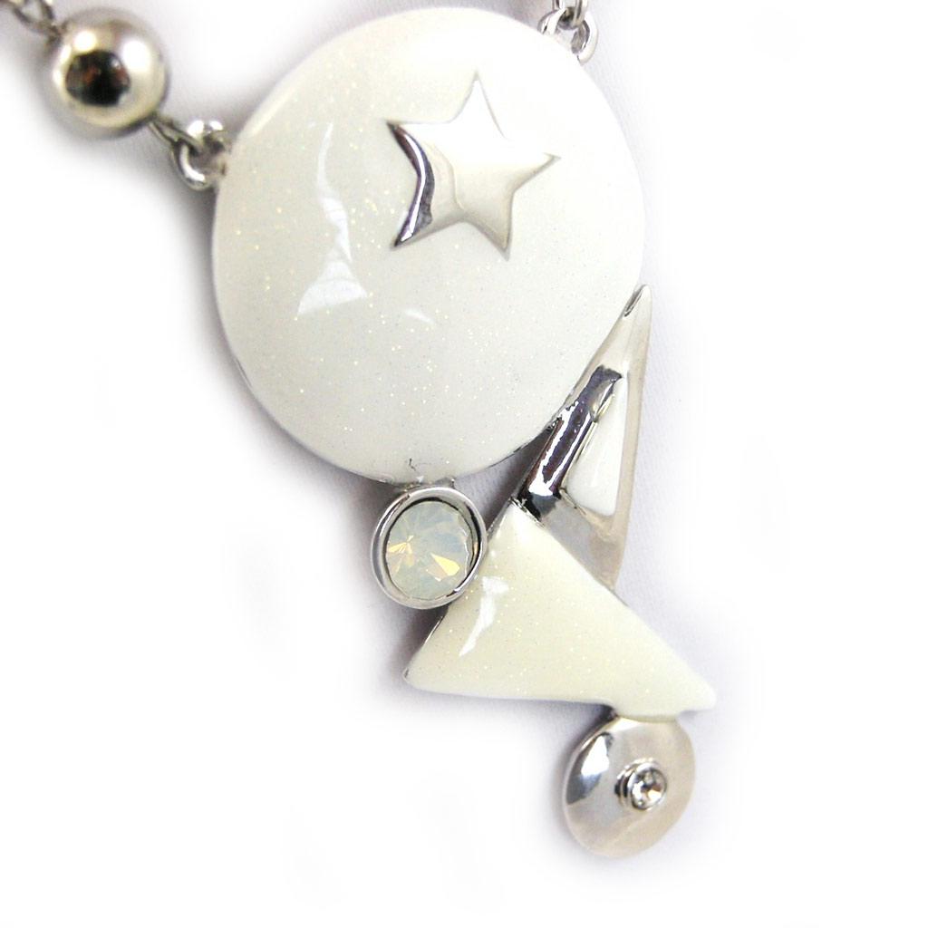NOA [G0518] - Ivory White 'Starry Night' Designer Necklace