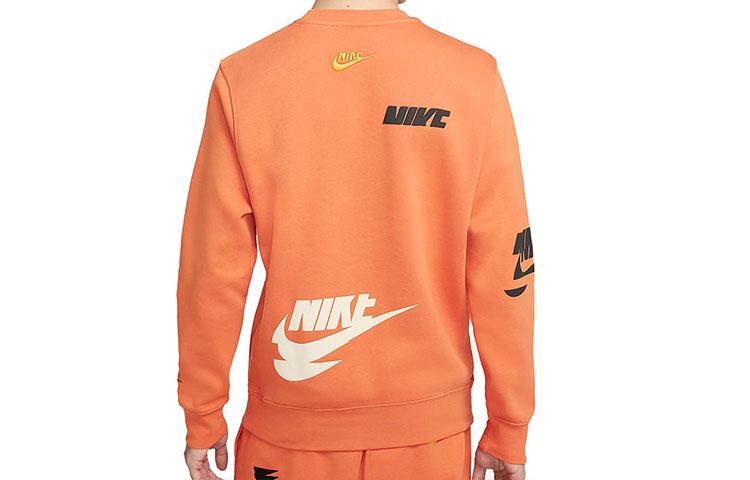 Nike Sportswear Essentials Sweatshirts Men's Orange Crew Neck Thickened Regular DM6876-808