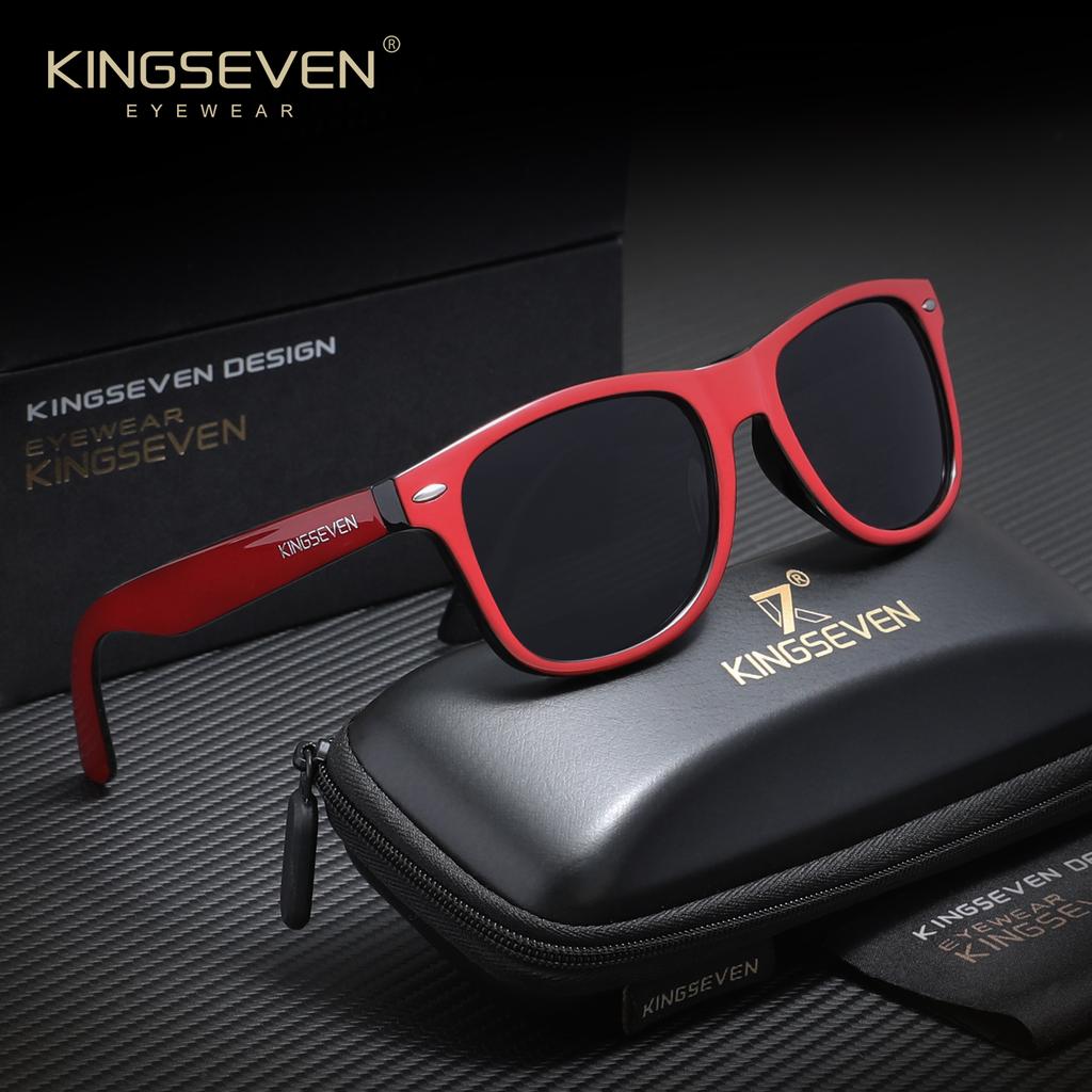KINGSEVEN Classic Design Rectangular Sunglasses UV400 Essential For Travel Effectively Block Ultraviolet Rays