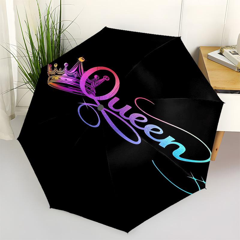 1pc Queen Crown Sparkle Umbrella with Plastic Handle,Suitable for All Seasons UmbrellaPT480