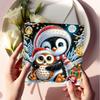 6PCS Christmas Penguin DIY Diamond Art Greeting Cards Congratulations Cards
