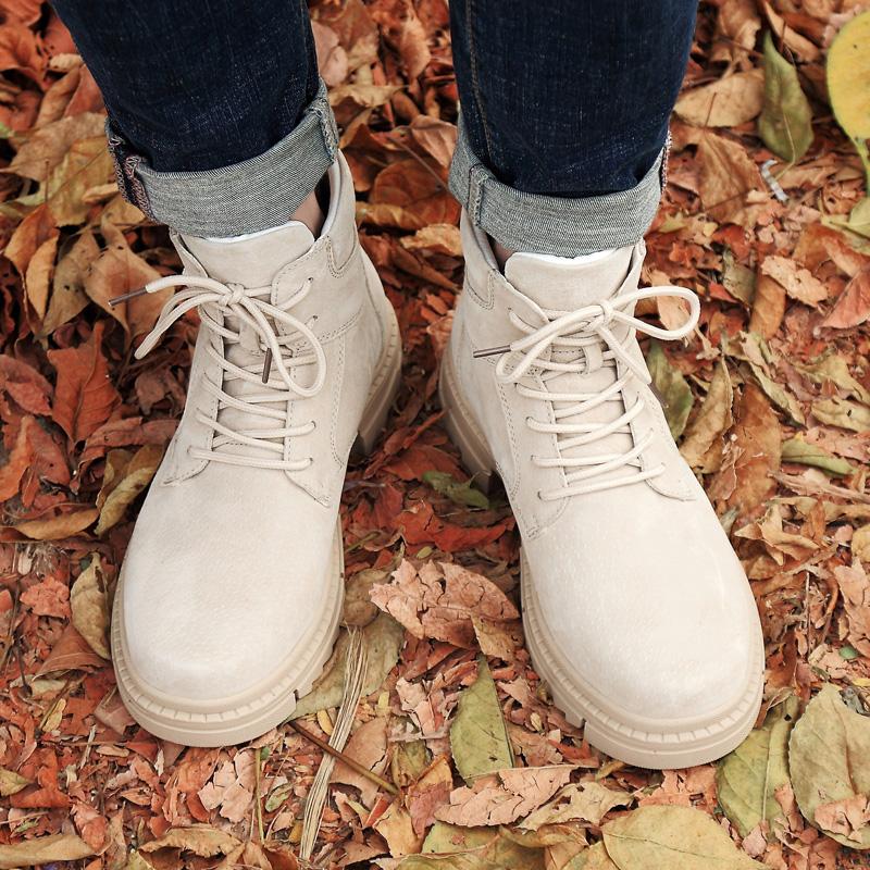 Fashion Brand Genuine Leather Casual Shoes for Mens British Style Anti-slip Wearable Ankle Boots Warm Plush Outdoor Travel Desert Shoes