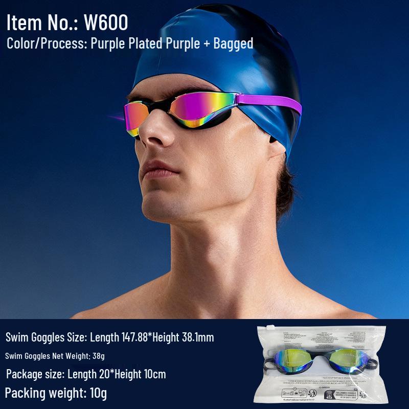 High-Definition Anti-Fog Racing Goggles - Professional Waterproof Swim Goggles for Men & Women.