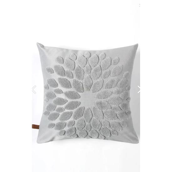 Bohemian Special Design Punch Punch Pattern Square Decorative Cushion Cover Flower Gray