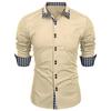 Splicing Plaid Shirt Men's Cardigan