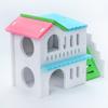 Wooden Hamster Deluxe Double Deck Villa Natural Living Hideout Hut Toy Small Animal Chew Toy for Hamster Cage