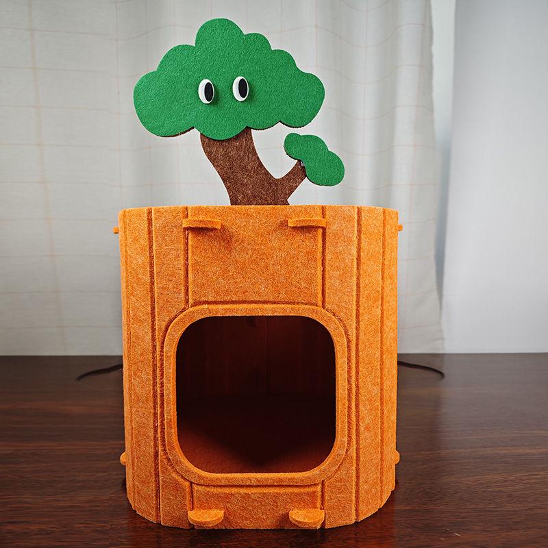 Breathable Multi-layer Felt Cat Scratching Post & Universal House with Large Space