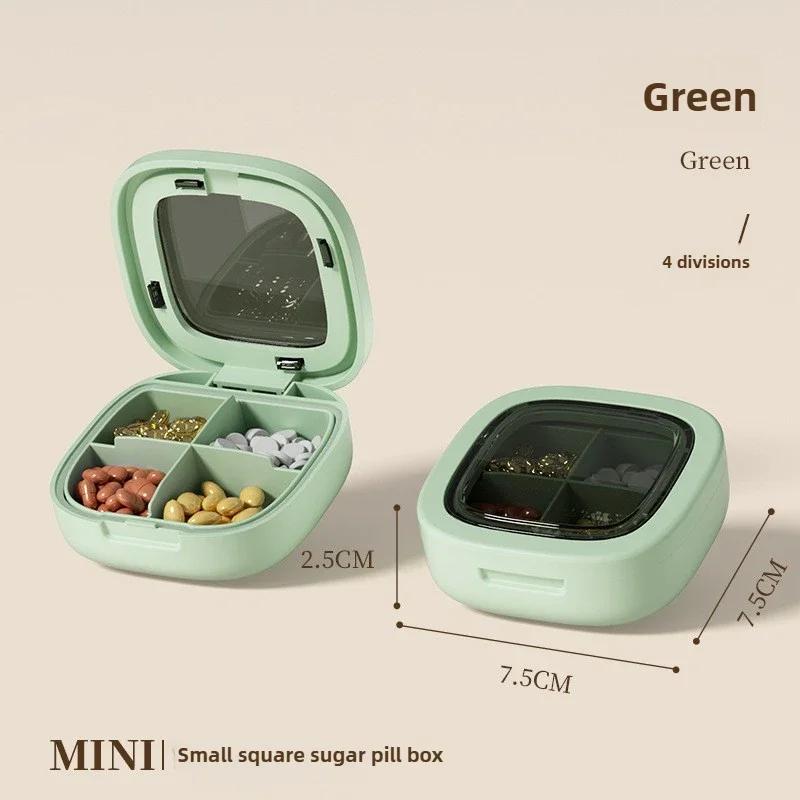 Portable Travel 4/6 Grids Storage Box Travel Week Medicine Box Transparent Sealed Moisture Proof Plastic Travel Medicine Storage