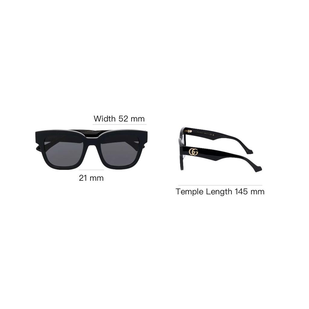 Gucci Square Acetate Sunglasses With Integrated Nose Pads Unisex Sunglasses Black GG0998S