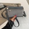 Rhinestone-Studded Shoulder Bags for Women Zip Closure Trendy Small Square Ladies Clutch Bag Small Crossbody Bags for Women
