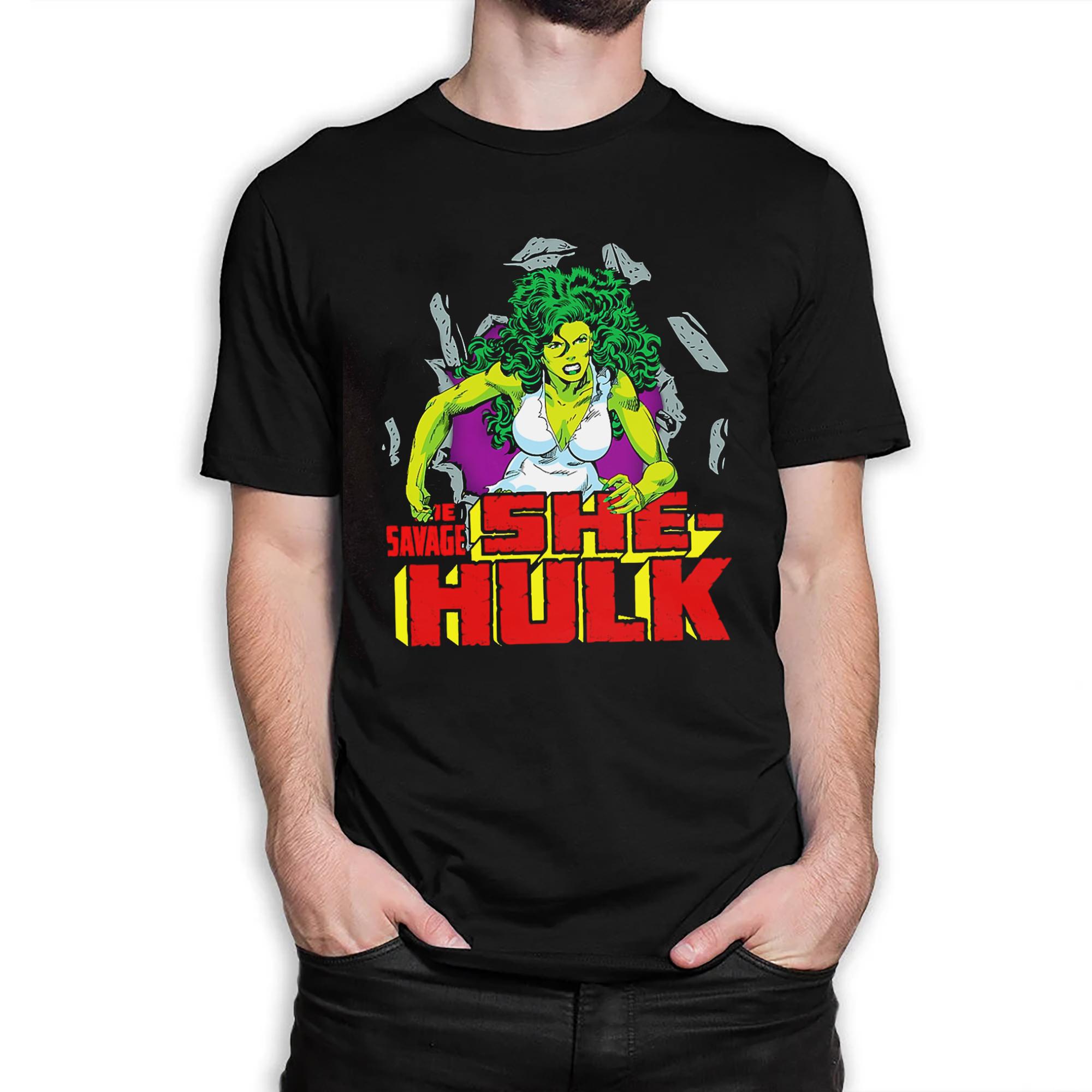 The Savage SheHulk Retro Comic Unisex Retro Tshirt for Men Women Breathable Soft Oversize Men Clothing Harajuku Streetwear Top S