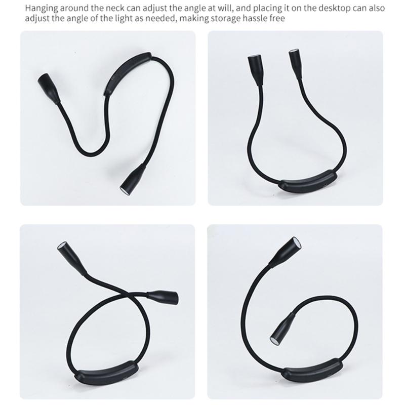 Versatile Neck Book Light LED Neck Reading Light With Adjustable Brightness,Soft Grip Pad,For Reading & Crafting