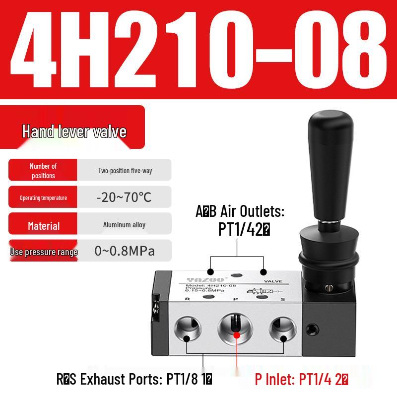 Pneumatisches Handhebelventil 4R210 4H210-08, Zylinder-Richtungssteuerventil 4H310 4R410, Manuelles pneumatisch gesteuertes Ventil.
