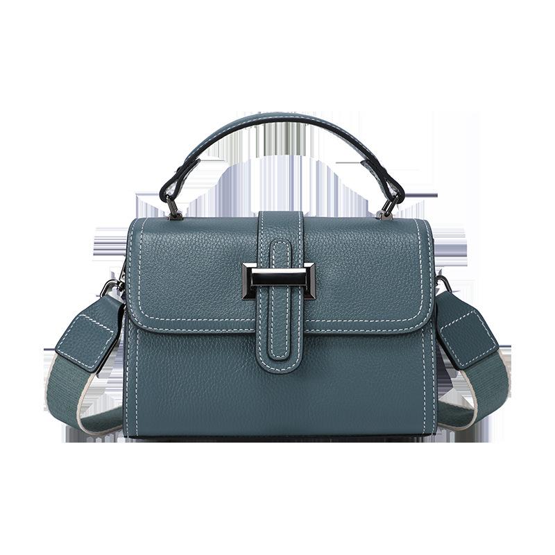 Small Bag for Women's Top Layer Cowhide Leather High-end Crossbody Bag for Women's Versatile Shoulder Bag Small Square Bag