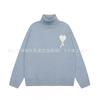 Übergroßer Strickpullover mit Herzjacquard Rundhalsausschnitt Lockerer Schnitt Unisex Lässiger Pullover