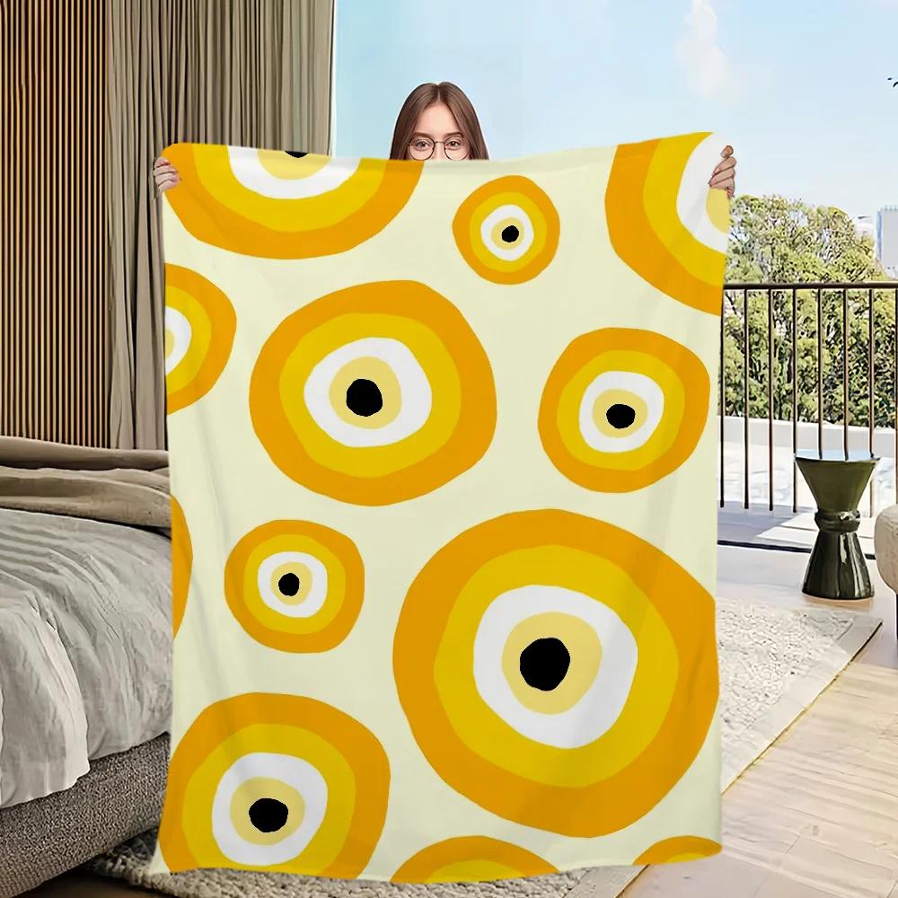 Blanket Flannel Warm Comfort Soft Plush Color Blanket For Sofa Evil Living Room Office Bedroom Travel Eye Gift