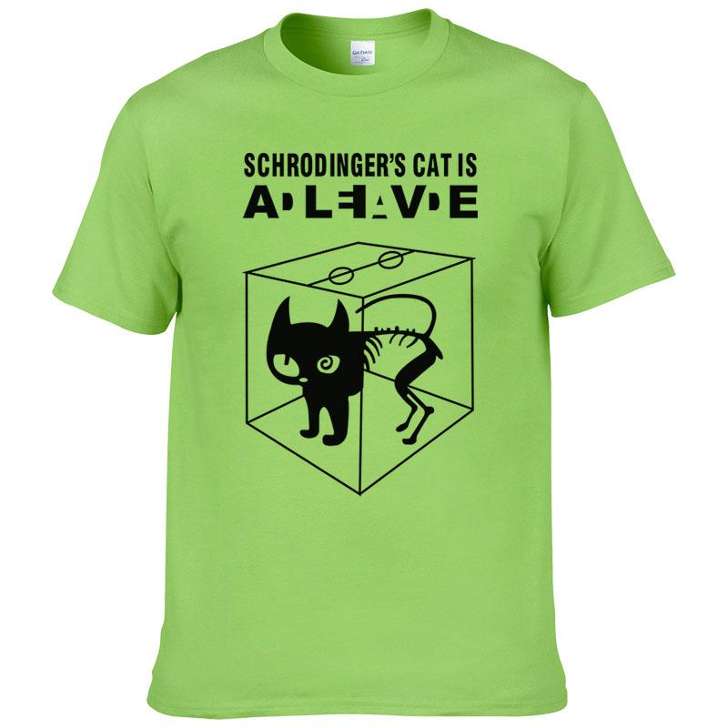 2024 Summer Cotton Schrodinger's Cat Printed Short Sleeves Men T Shirt Casual Tees The Big Bang Theory Mens T-shirt #247