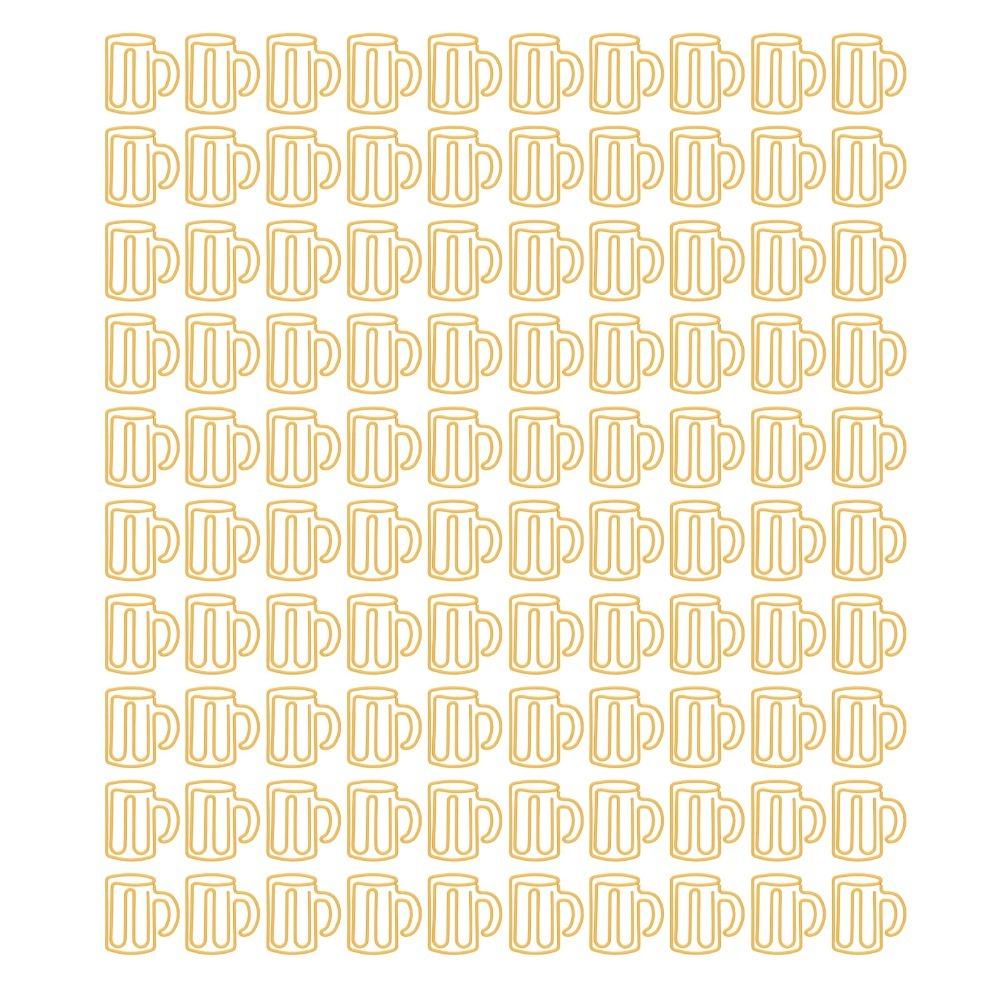 

100Pcs Yellow Cute Paper Clips Cup Shape Small Paper Clips Cool Paper Clips Office Supplies 100Pcs