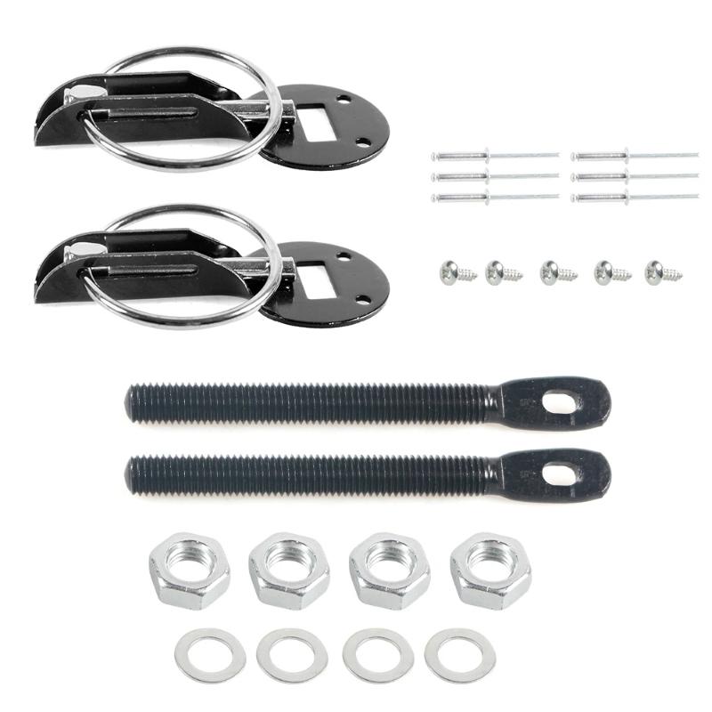 2 Stück Universelle Motorhaubenverriegelung Racing Aluminiumlegierung Haubenverriegelungsstifte Schnellverschluss-Haubenstifte Teile