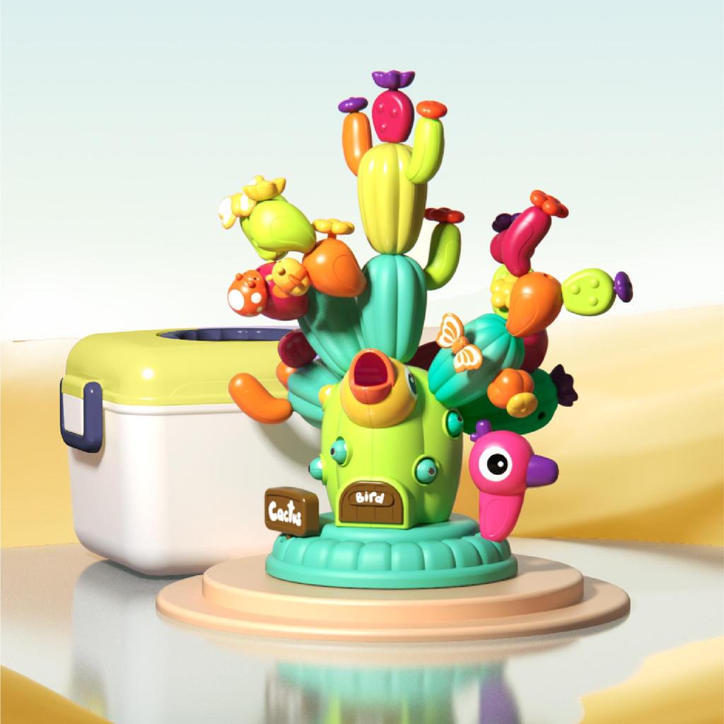 Children's DIY Cactus Interlocking Building Blocks - Educational Toy Set