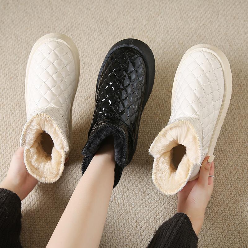 Shipping Snow Boots Women's Non-slip Thickened 24 New Warm H Heightening Velvet Winter Waterproof Cotton Shoes