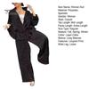 Pcs/Set Women Shirt Pants Set Leopard Printing Zip-up Long Sleeve Pleated Top Loose Wide Leg Trousers Commuting Workwear Ouit