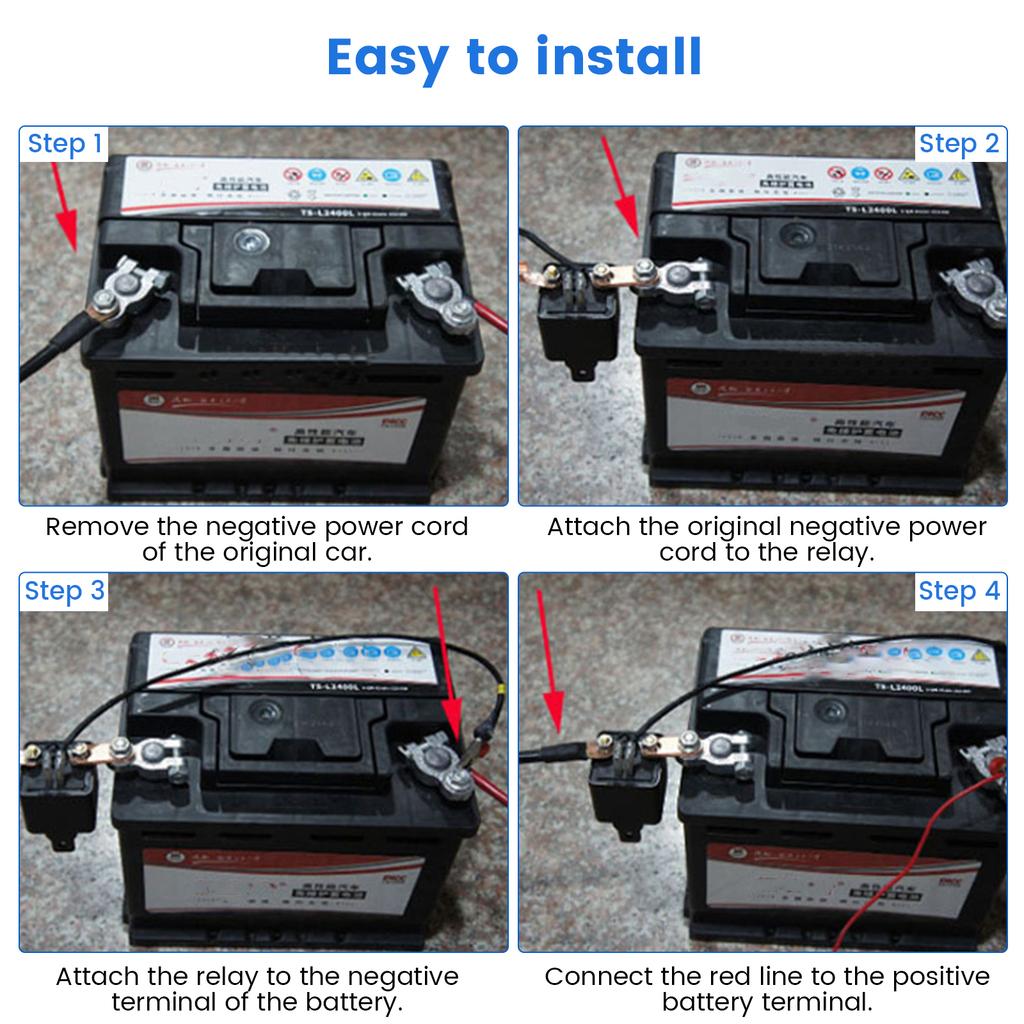 Remote Battery Disconnect Switch 12V 200/250A Remote Control Battery Switch Relay Anti-theft Car RV Boat Battery Kill Switch