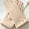 Full Finger  Gloves Thickened Winter Mittens Fashion Women Suede Gloves  Girl