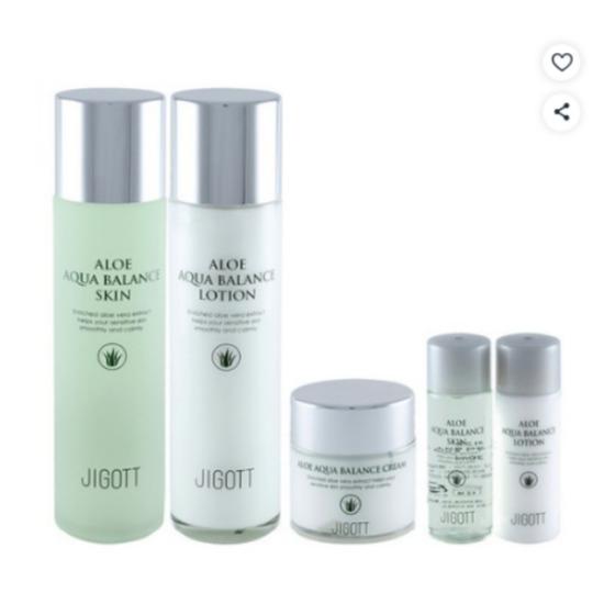 JIGOTT Aloe Aqua Balance Skin Care 5pcs Set Toner Lotion Cream Skincare Set