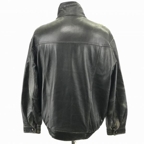 SANMICHIELE / Lamb Leather Riders Jacket [Women's L / Black] Snap Button / Elastic Waist(USED)