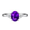 European and American Princess Egg-Shaped Ring: Purple Diamond, Emerald, Blue Stone Wedding Gem