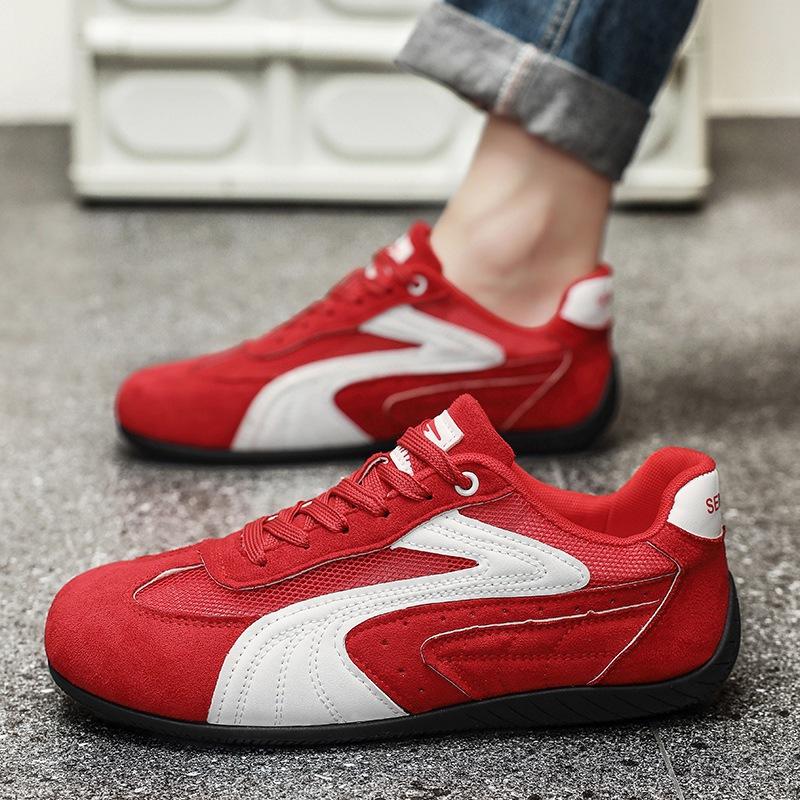 

Fashion Fashi Woman Sneakers Lightweight Driving Casual Thin Bottom Flats Shoes Soft Sole Comfortable Non Slip Lace-up Walking Shoes Men 35 красный