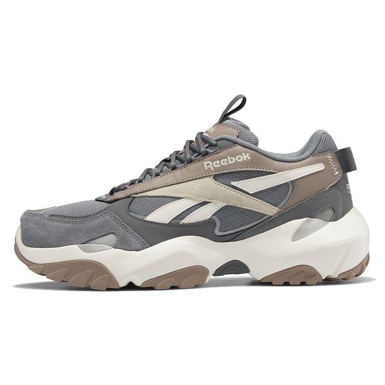 Reebok Fluffipuff Leather Comfortable Trendy Low-Top Dad Shoes Unisex Sneaker Gray Brown HP7724