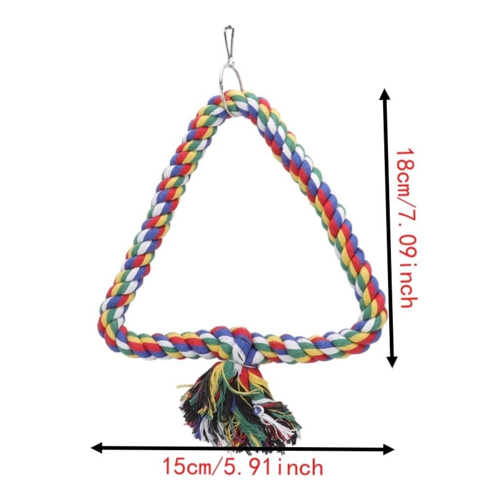 Chewing Design Rope Perch Stand Climbing Rope Colorful Parrot Toy Bird Swing Toy  For Parakeets