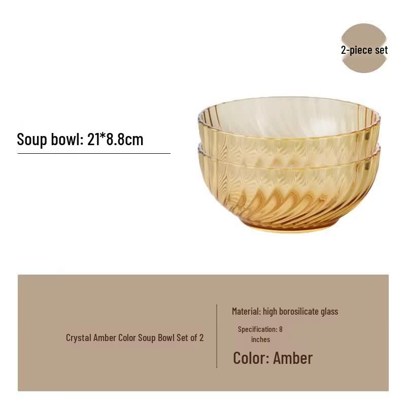 

Corning VISIONS Crystal Amber 8-inch Soup Bowl Set
